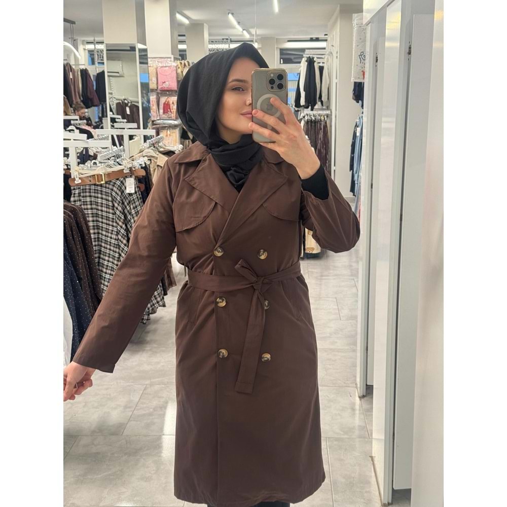 Kuşaklı Trenç 1301 - Acı Kahve - M - AZRA07812-61161