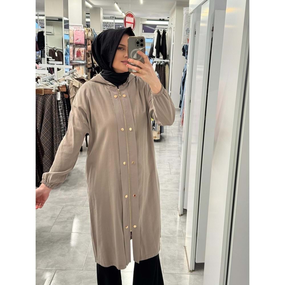 Zımba Detaylı Kap 15251 - Vizon - S-M