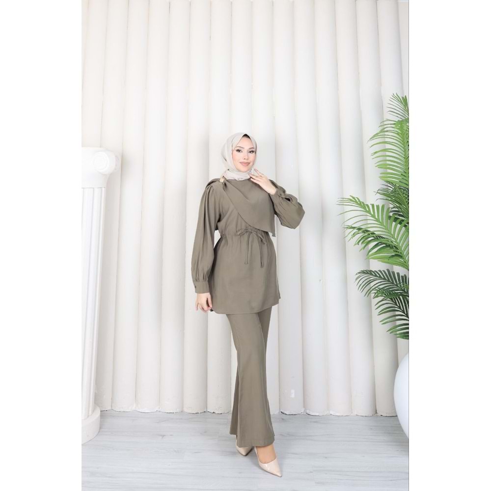 Beli Tünelli Modal Takım 22847 - Haki - S-M