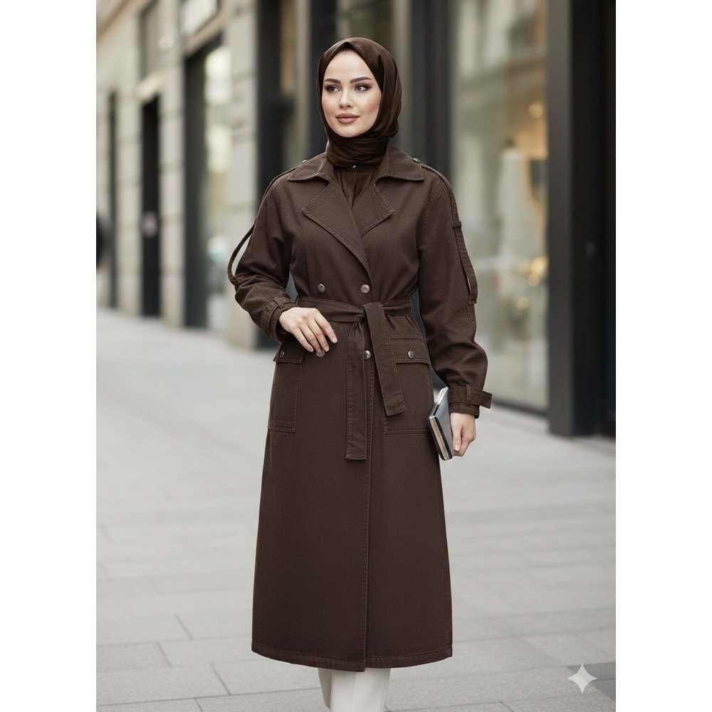 Kot Trençkot 7503 - Acı Kahve - L-XL