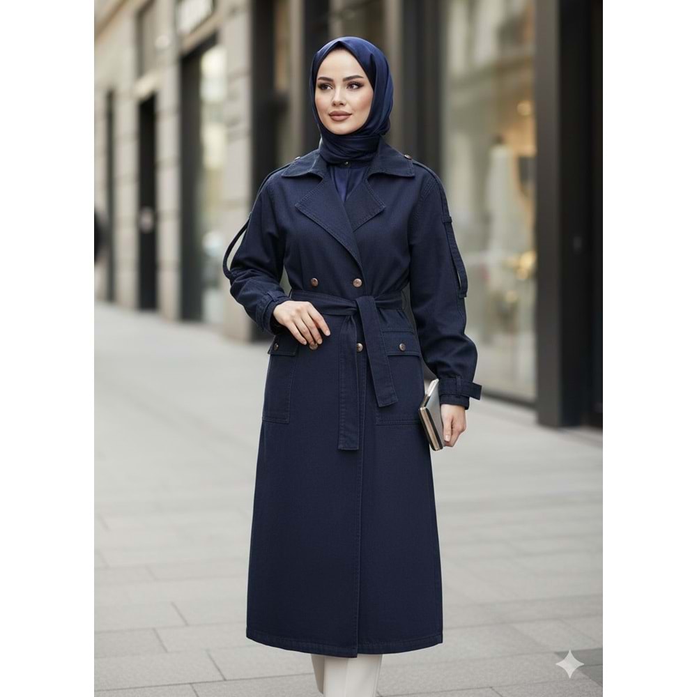 Kot Trençkot 7503 - Lacivert - M-L