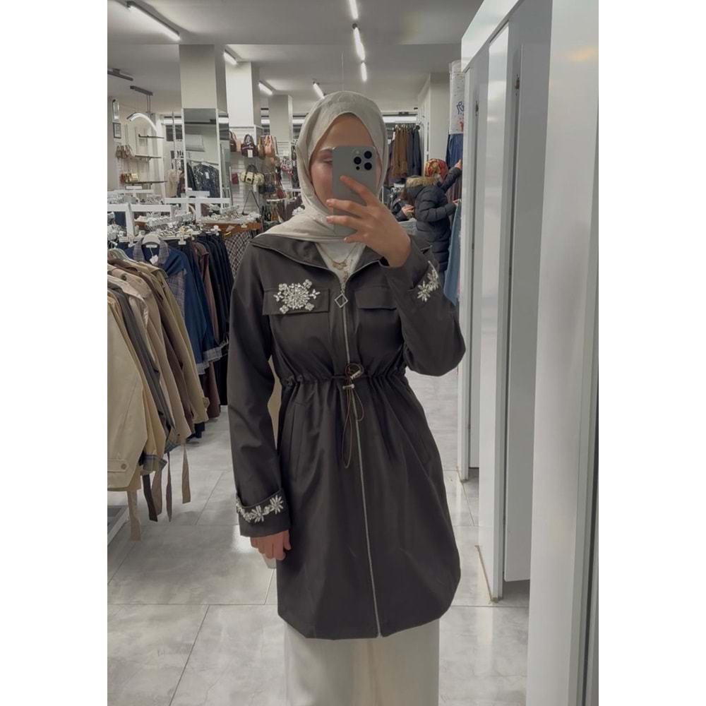 Yanı Taşlı Beli Sıkmalı Kap 140172 - Acı Kahve - 42 - AZRA08040-62980