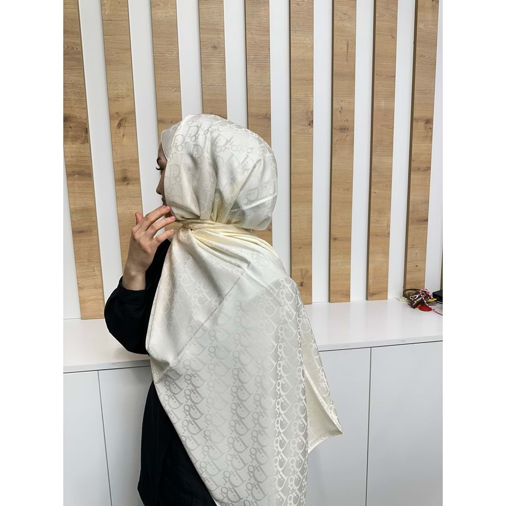 D Desen Şal 1105 - Krem - TEK BEDEN