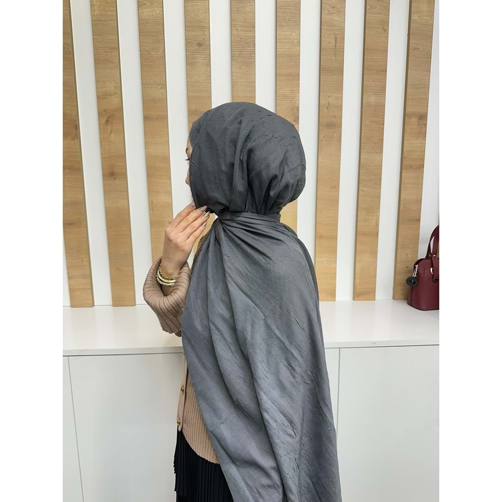 Bambu Şal 1636 - Füme - TEK BEDEN - AZRA08232-64298