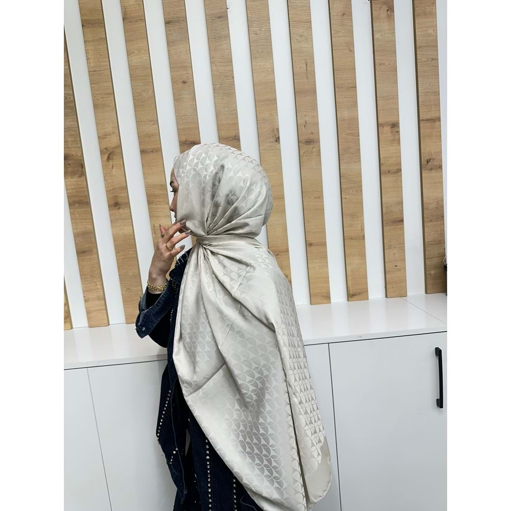 Çember Desenli Şal 1638 - Bej - TEK BEDEN - AZRA08234-64310