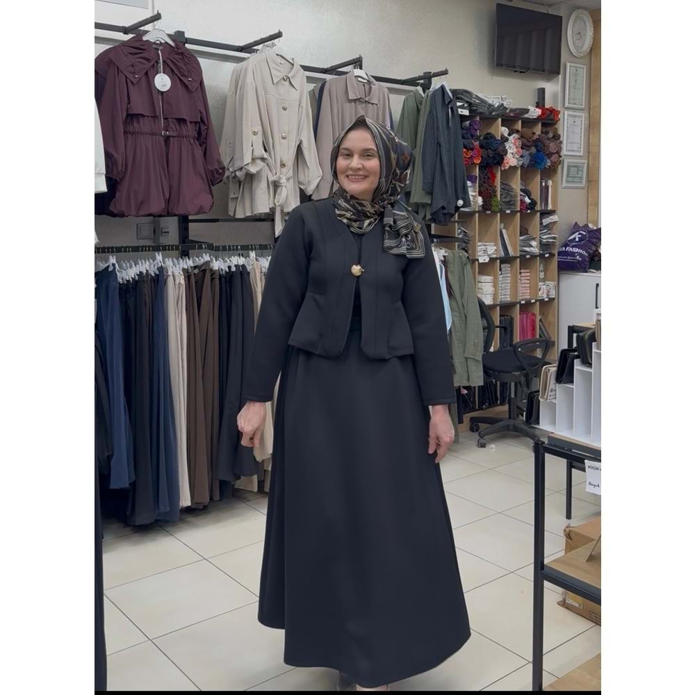 Midye Kabuklu Etekli Takım 1935 - Siyah - 42-44 - AZRA08241-64370