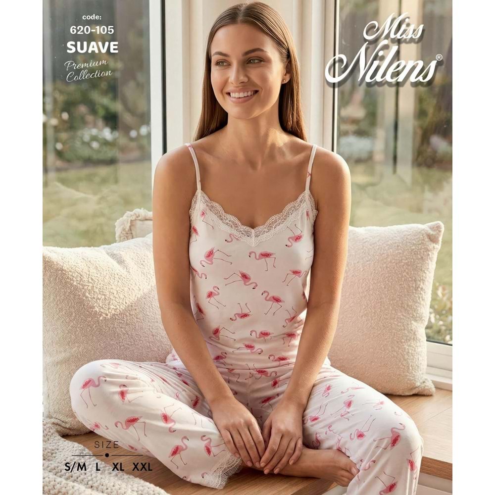 İp Askılı Pijama Takımı 1356 - Şeker Pembe - L - AZRA08335-65390