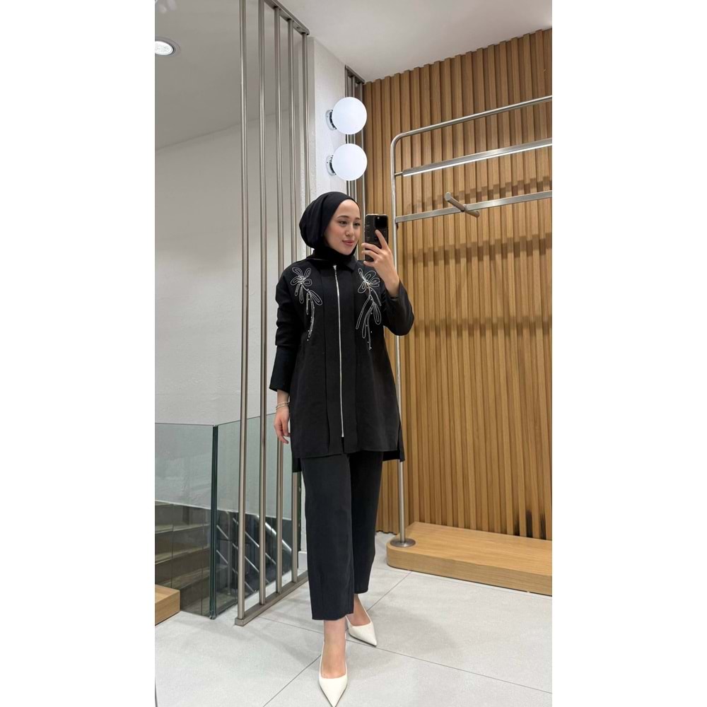 Zincir Detaylı Takım 8635 - Siyah - S-M