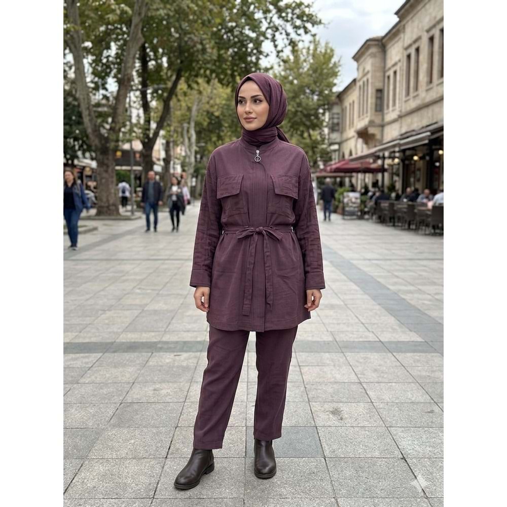 Cepli Kuşaklı Takım 1530 - Mürdüm - 40 - AZRA08415-66206