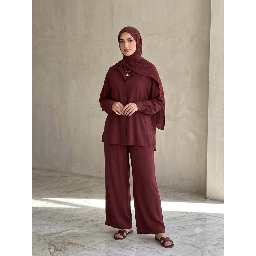 Düz Tensel Takım İR16 7415 - Bordo - S-M