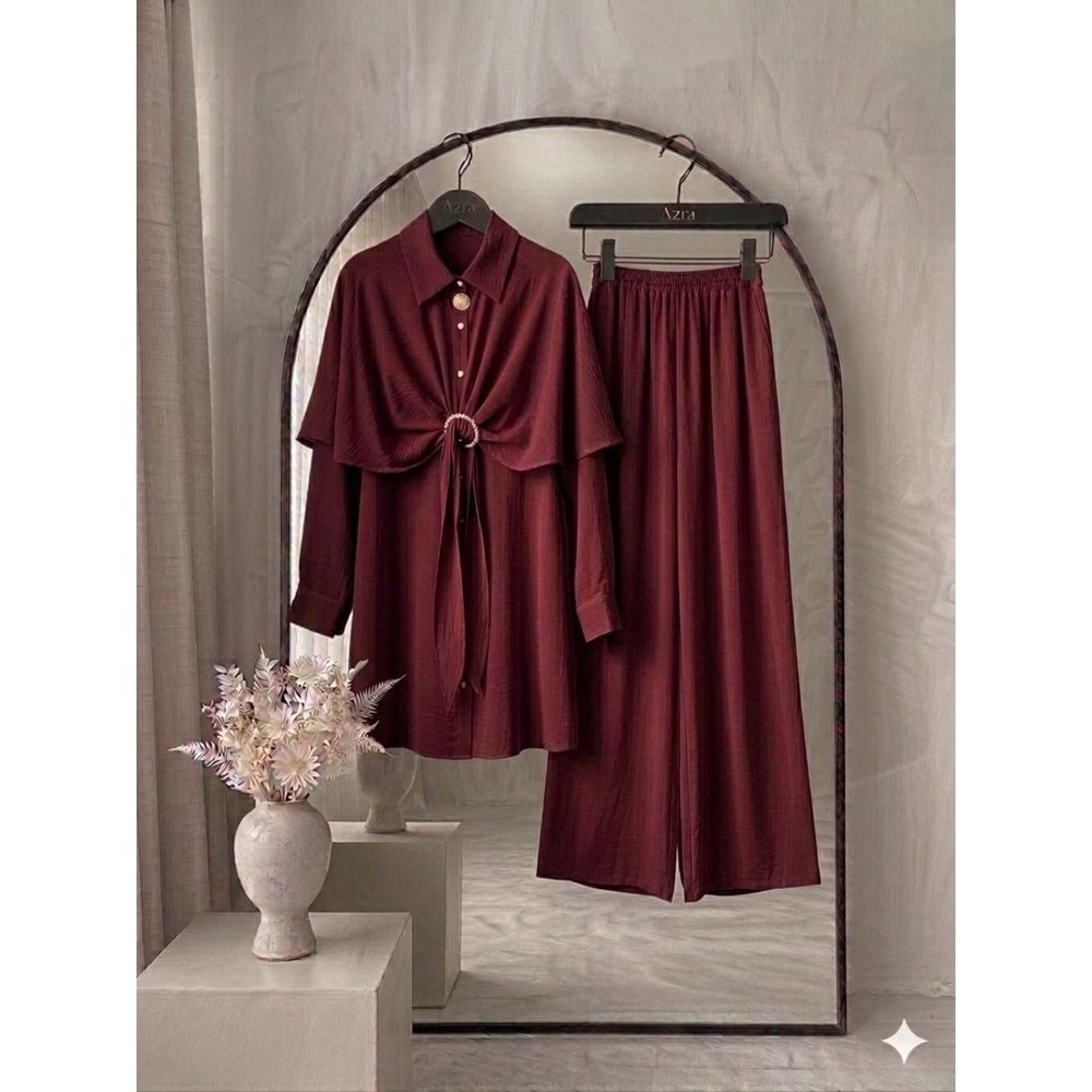 Modal Pelerinli Takım 1478 - Bordo - S-M