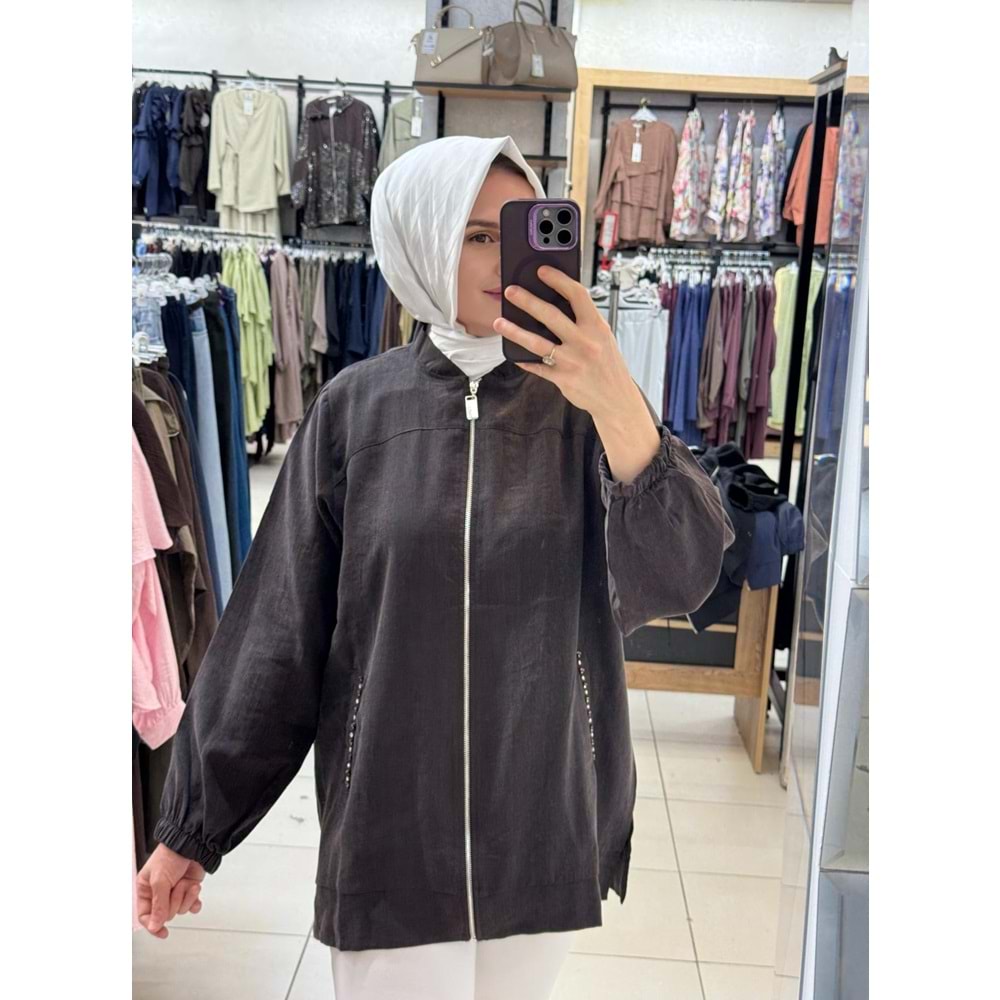 Apolet Detaylı Modal Kap 3238 - Acı Kahve - M-L