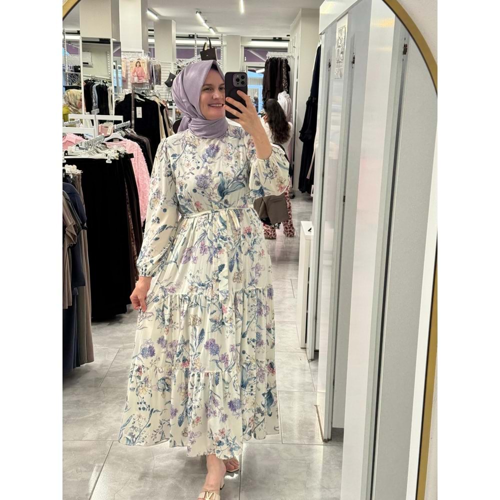 Puane Elbise 12717 - Mavi - L-XL