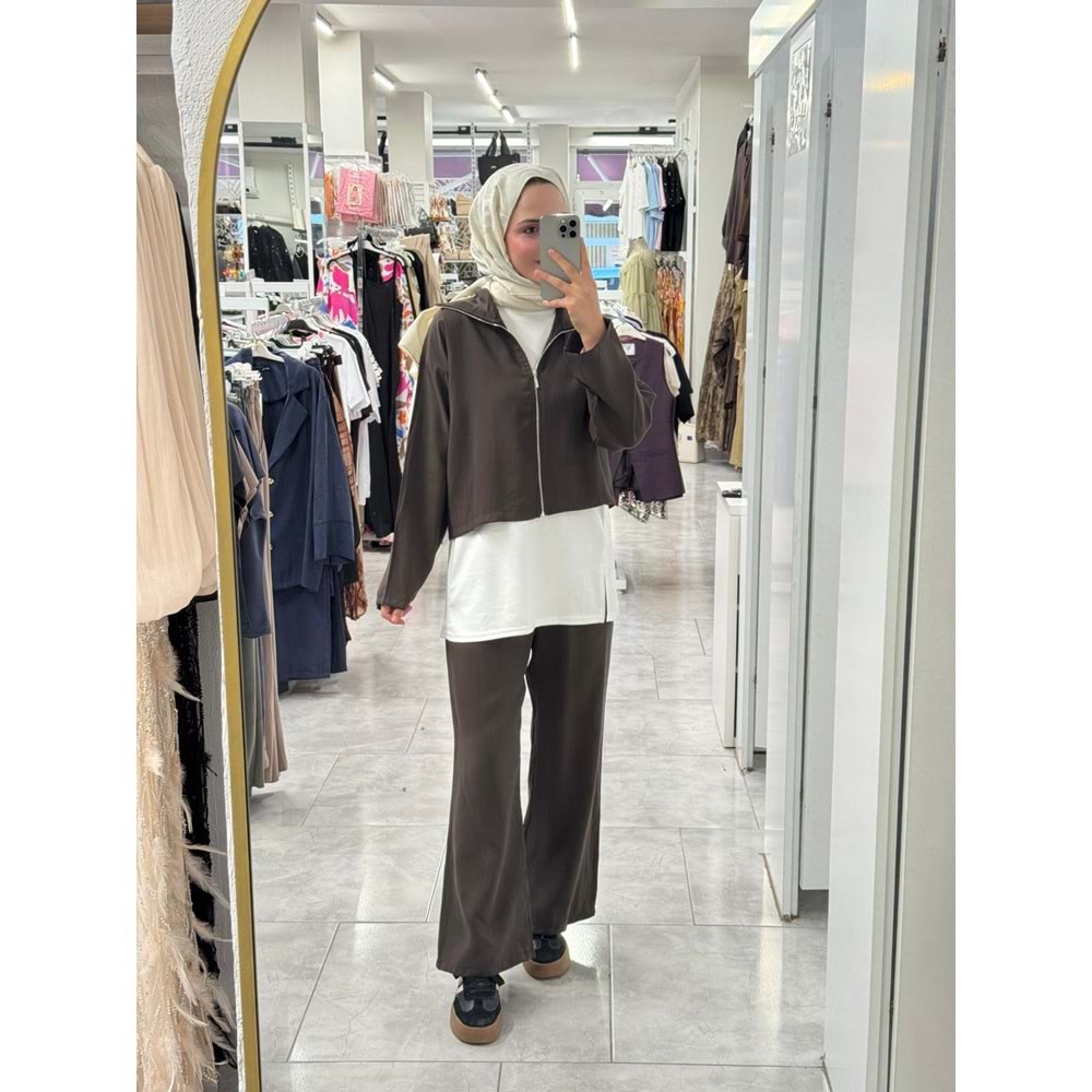 Agnes Pantolonlu Takım 1550 - Acı Kahve - S-M