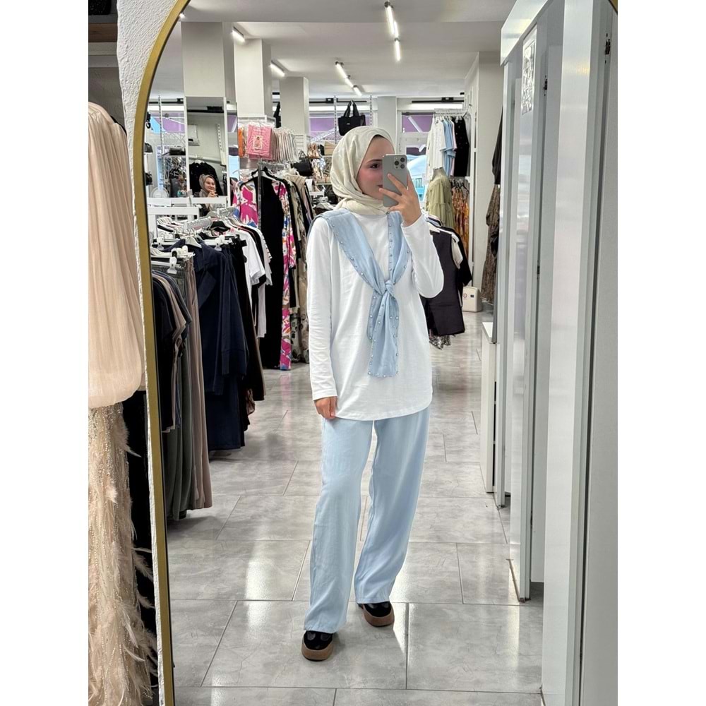 Taş Detaylı Takım 261092 - Bebe Mavisi - XL