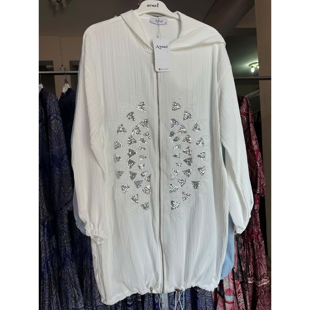 Pullu Kap 140282 - Beyaz - S-M