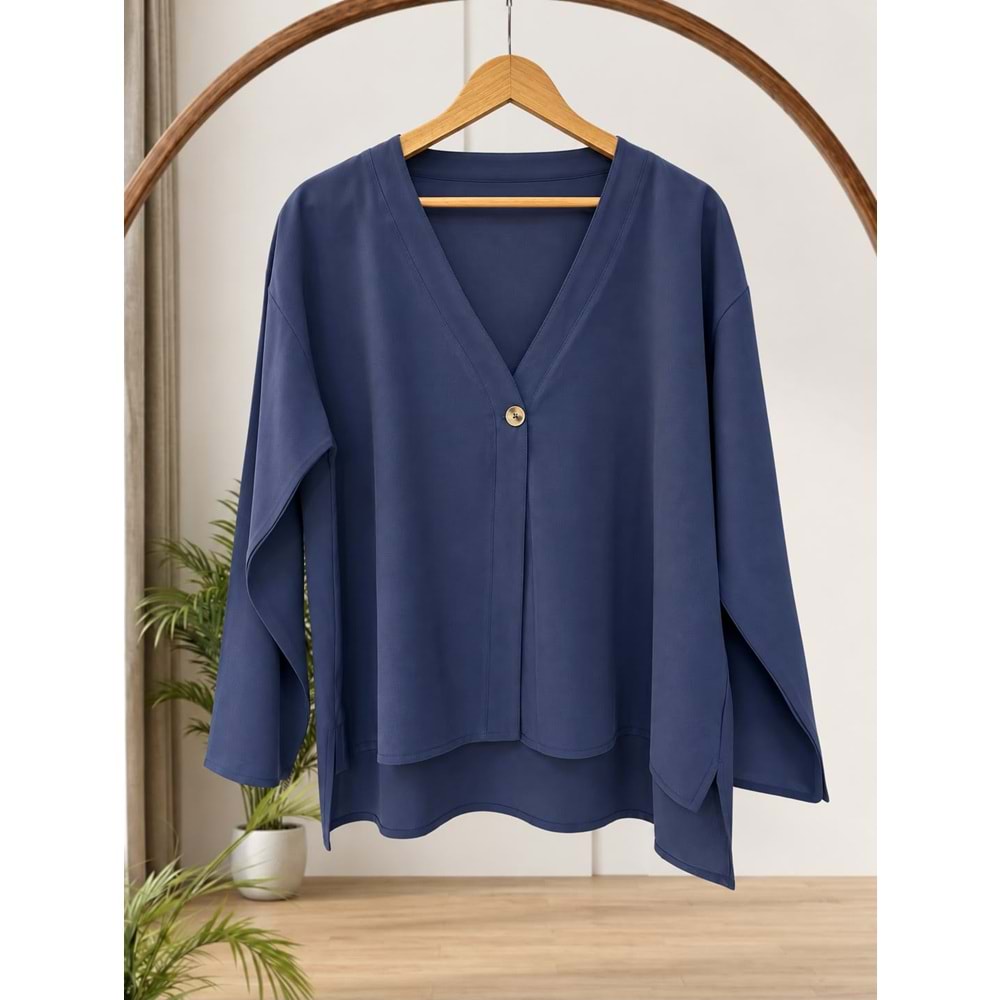Tek Düğmeli Ceket 1637 - Lacivert - L-XL