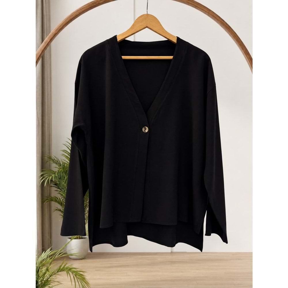 Tek Düğmeli Ceket 1637 - Siyah - L-XL