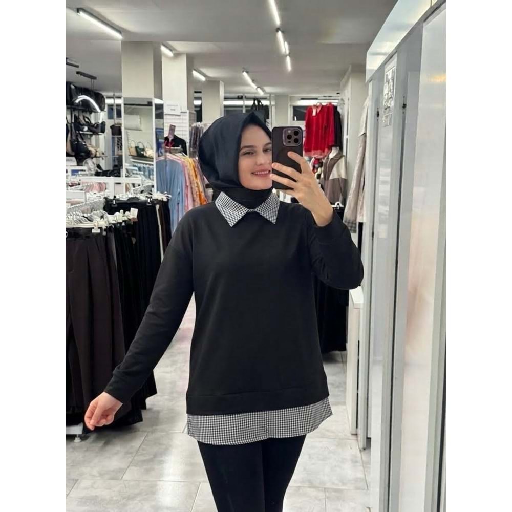 Polo Yaka Tunik 2049 - Siyah - S-M