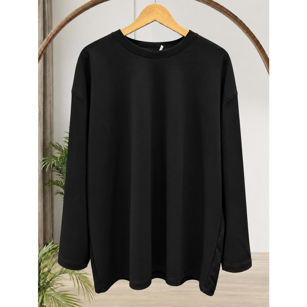 Düz Oysho Kumaş Tunik 27134 - Siyah - TEK BEDEN