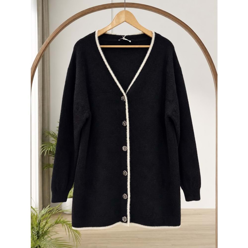 Angora Hırka 26131 - Siyah - TEK BEDEN