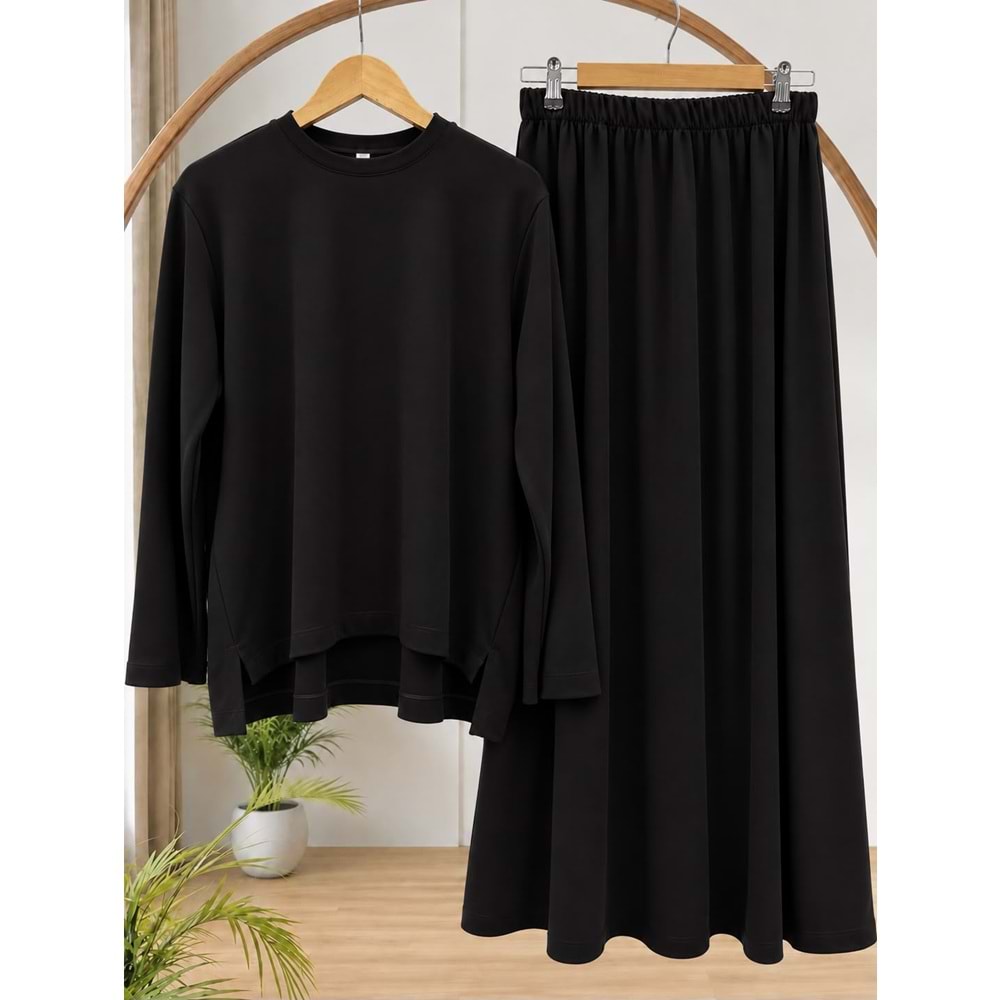 Kampanyalı Etekli Oysho Takım 3480 - Siyah - L-XL - AZRA09126-71310