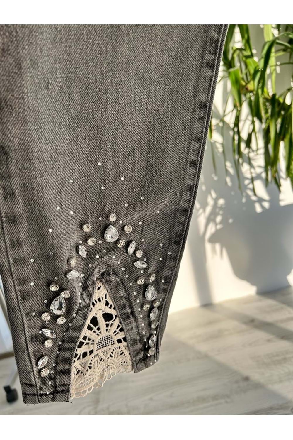 Denim Pantolon 2748 - azra fashion - Füme - 36