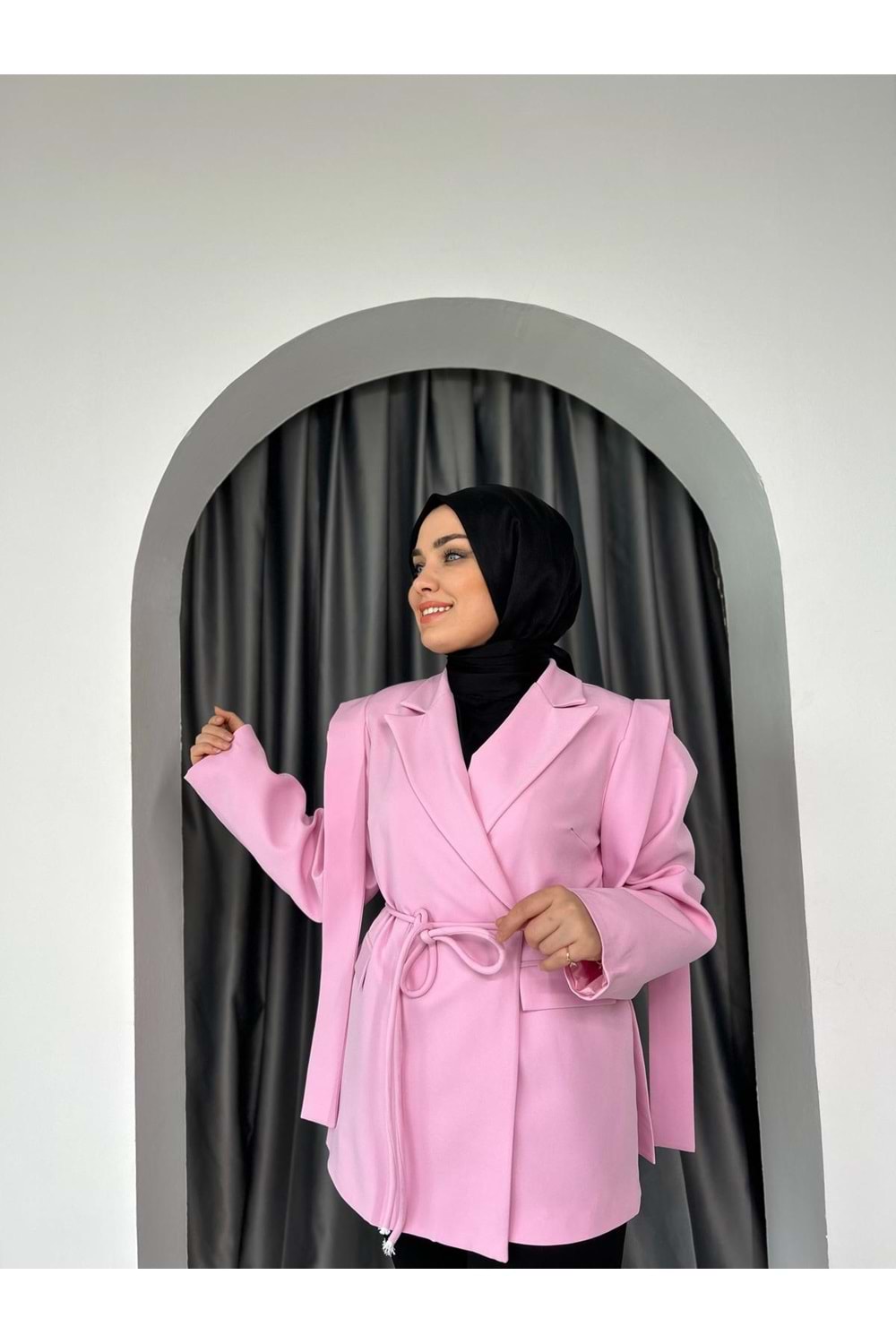 Monder Model Ceket 06040 - Pembe - TEK BEDEN