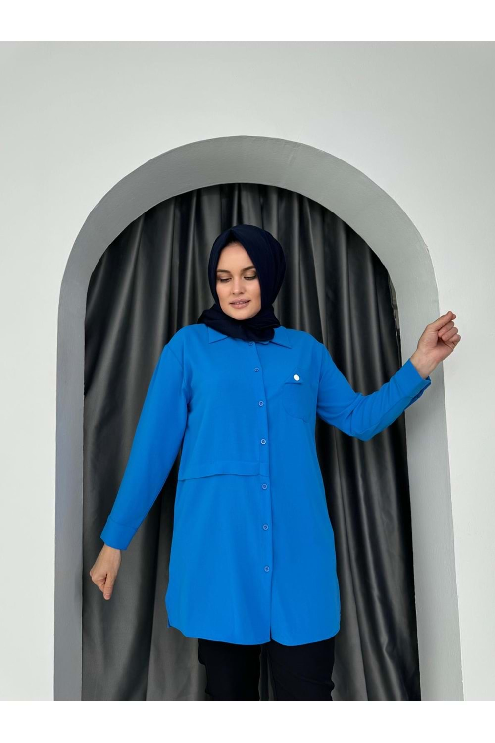 Puane Tunik 10438 - Mavi - L-XL