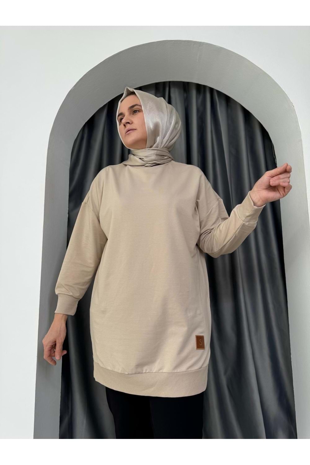 Armalı Düz Sweat Soul Puane 30644 - Bej - S-M - AZRA04906-Bej-S-M