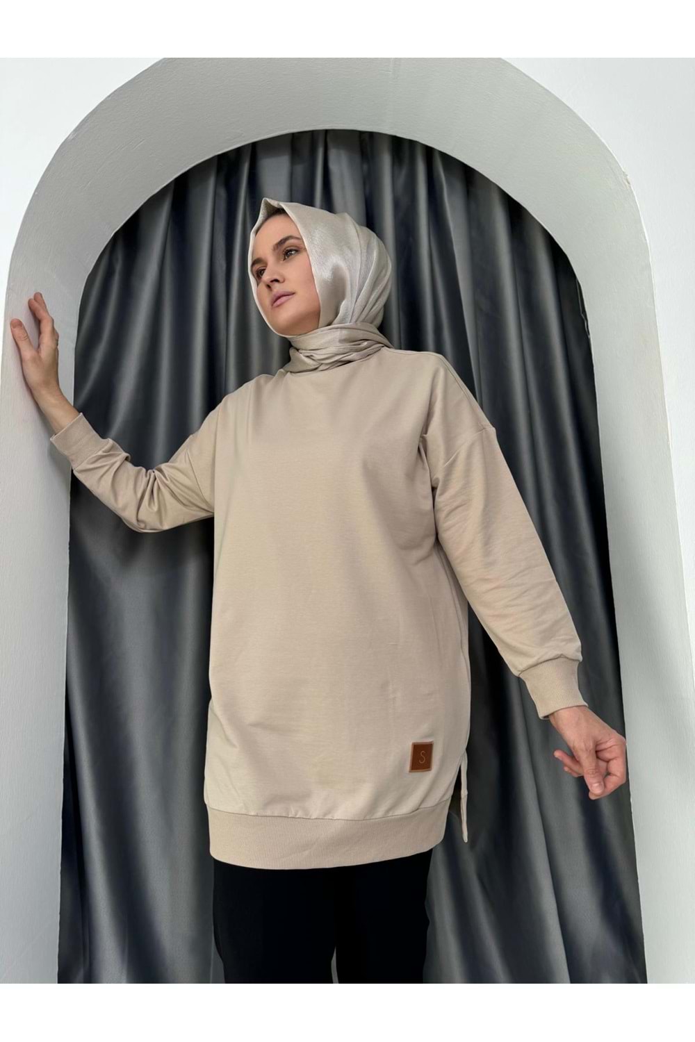 Armalı Düz Sweat Soul Puane 30644 - Bej - S-M - AZRA04906-Bej-S-M