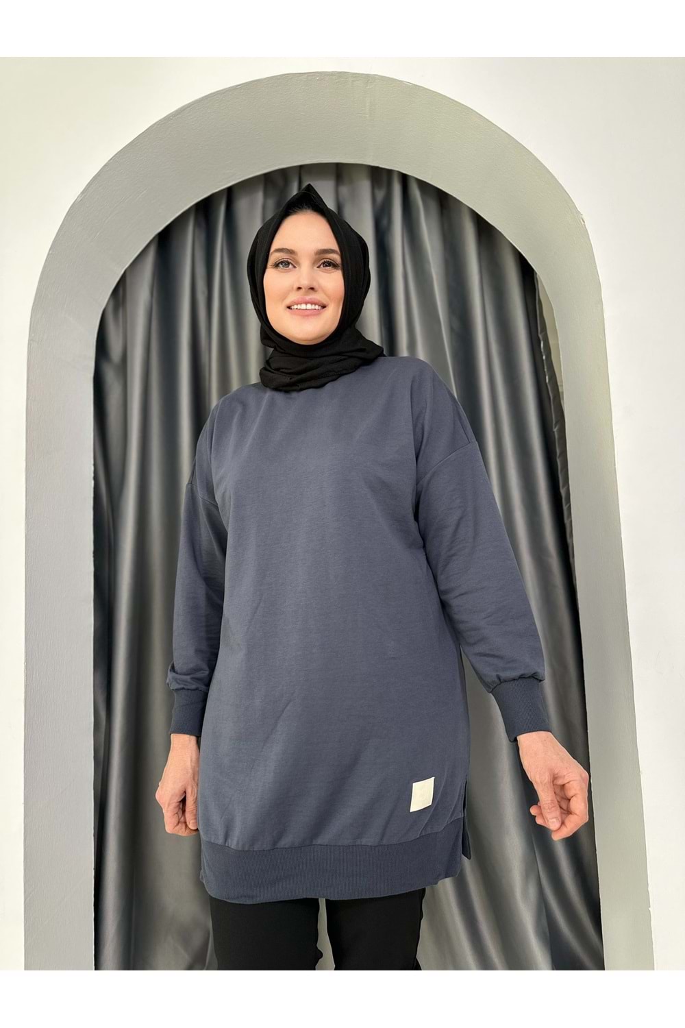 Armalı Düz Sweat Soul Puane 30644 - Füme ks11 - S-M - AZRA04906-Füme-S-M