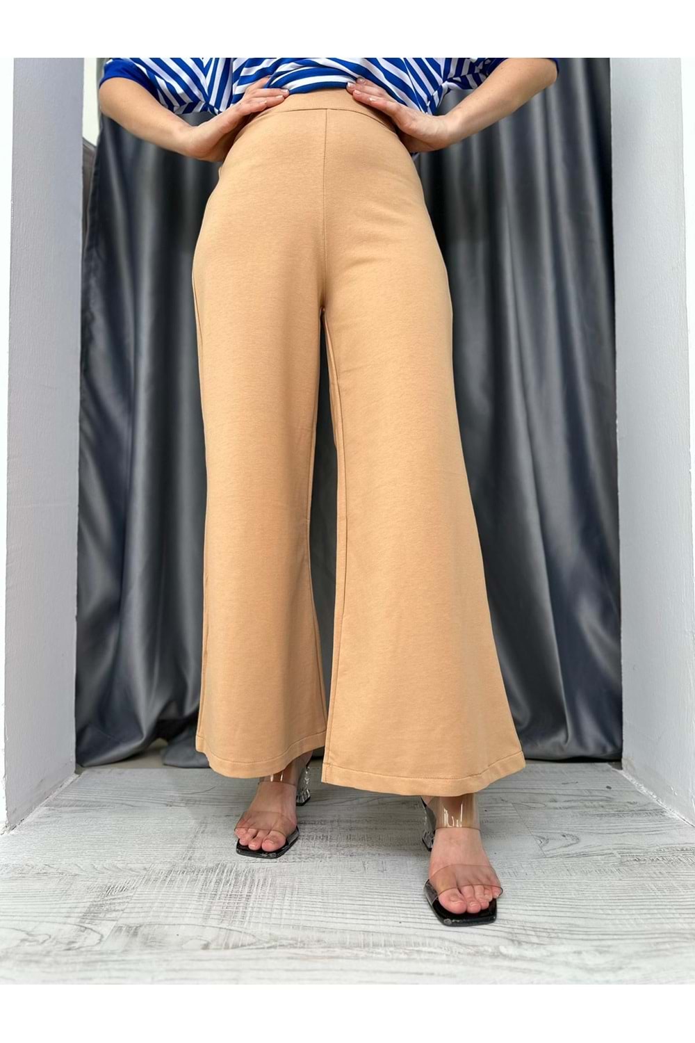 Soul Puane Eşofman Altı Bol Paça 30007 - Camel - S - AZRA04915-Camel-S