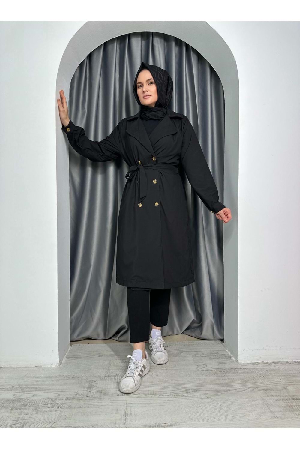 Kemer Detaylı Trenç Kot 4102 - Siyah - 42