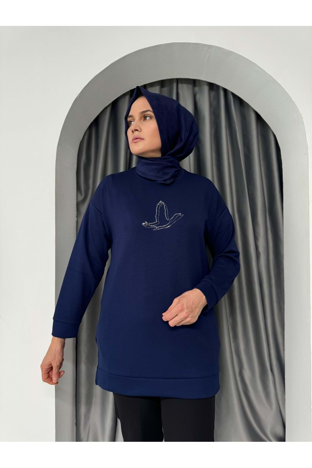 Oysho Kuş Taşlı Tunik 1420 - Lacivert - S-M - AZRA04982-Lacivert-S-M