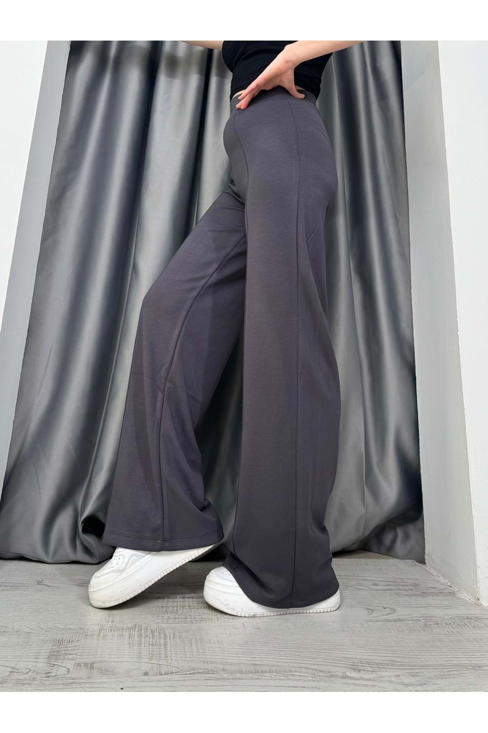 Oysho Çımalı Salaş Pantolon 25272 - Füme - S - AZRA05088-Füme-S