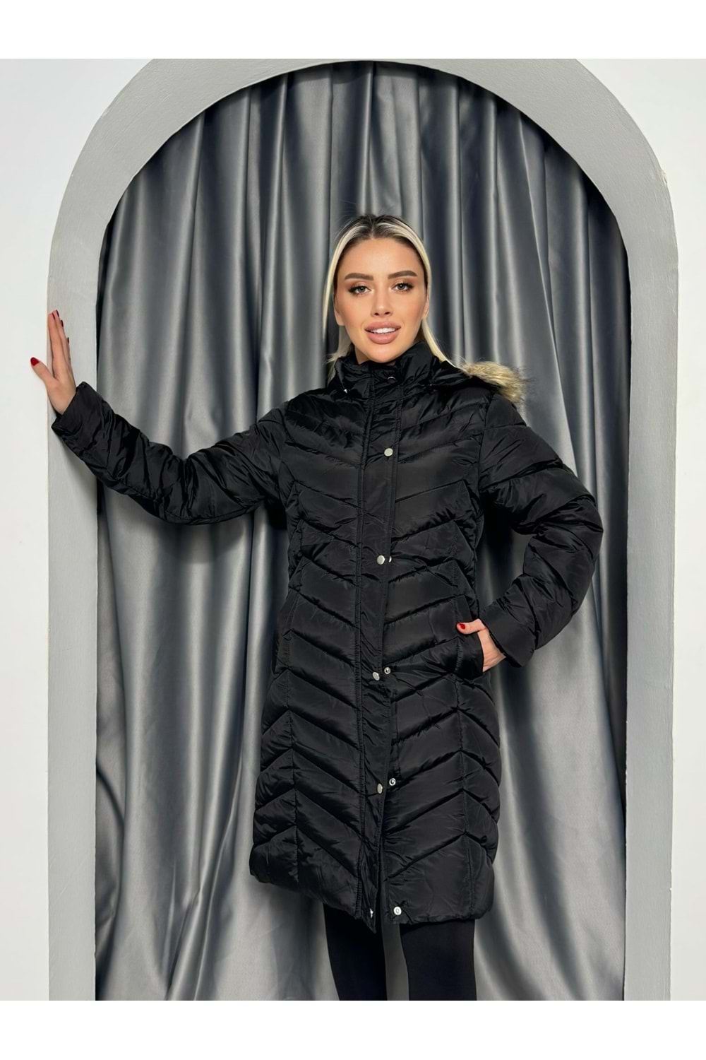 Şişme Mont 7045 - Siyah - 36 - AZRA05124-Siyah-36