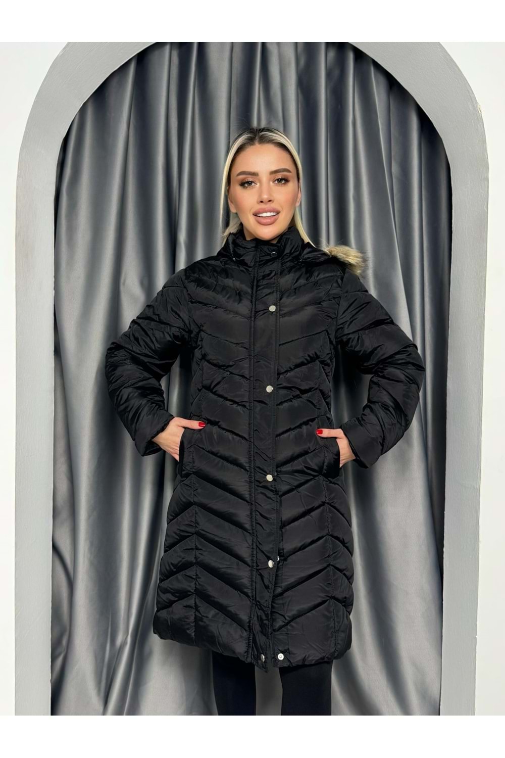 Şişme Mont 7045 - Siyah - 36 - AZRA05124-Siyah-36