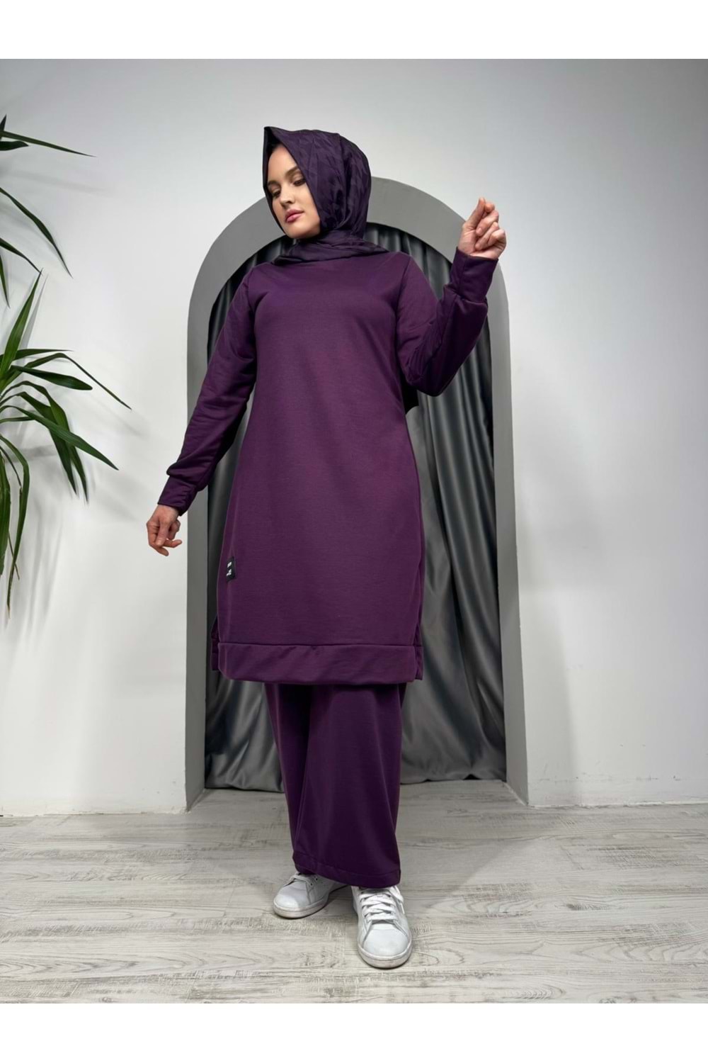 Uzun Tunikli Takım 1655 - Mor - 38-40 - AZRA05273-43675