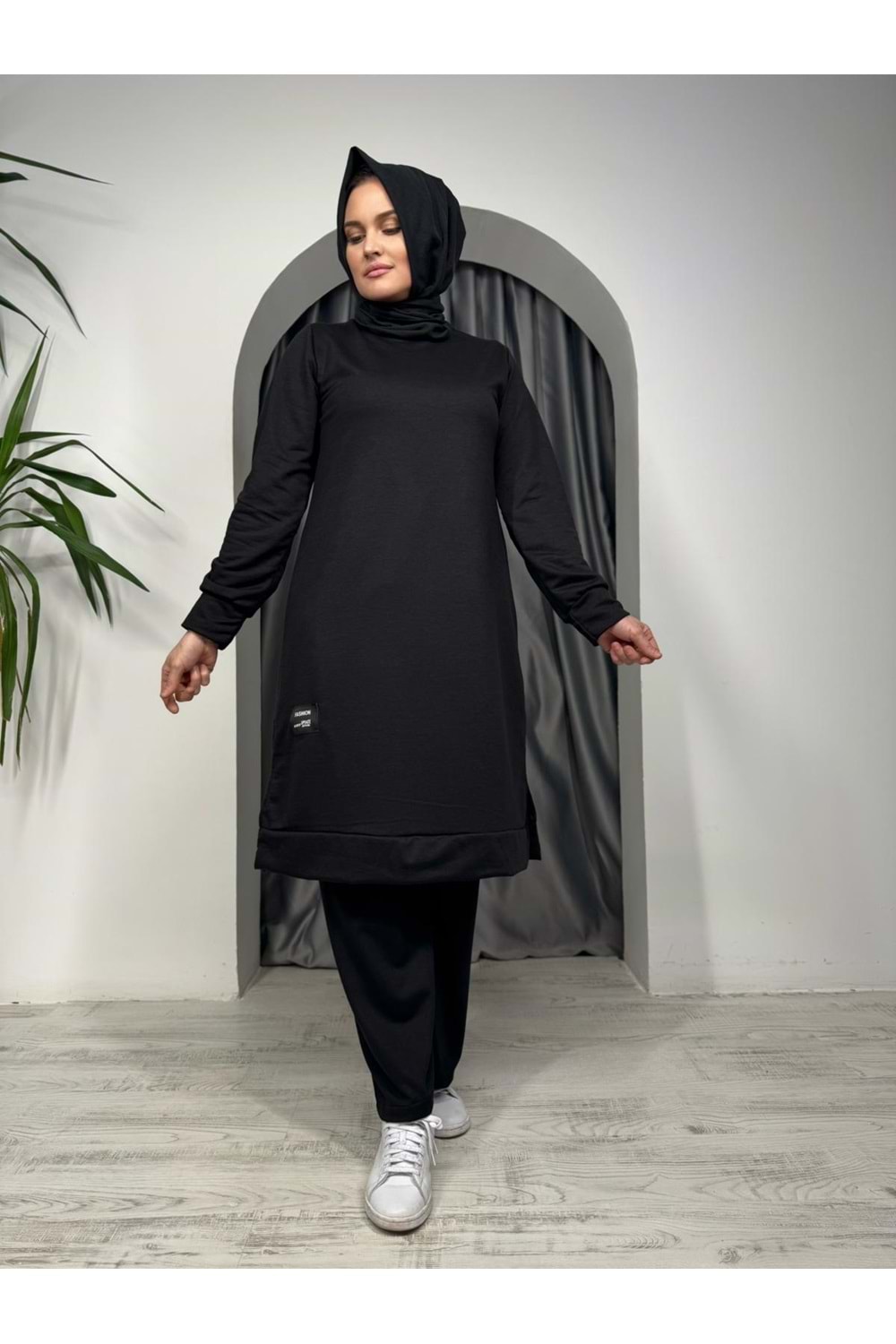 Uzun Tunikli Takım 1655 - Siyah - 38-40 - AZRA05273-43679