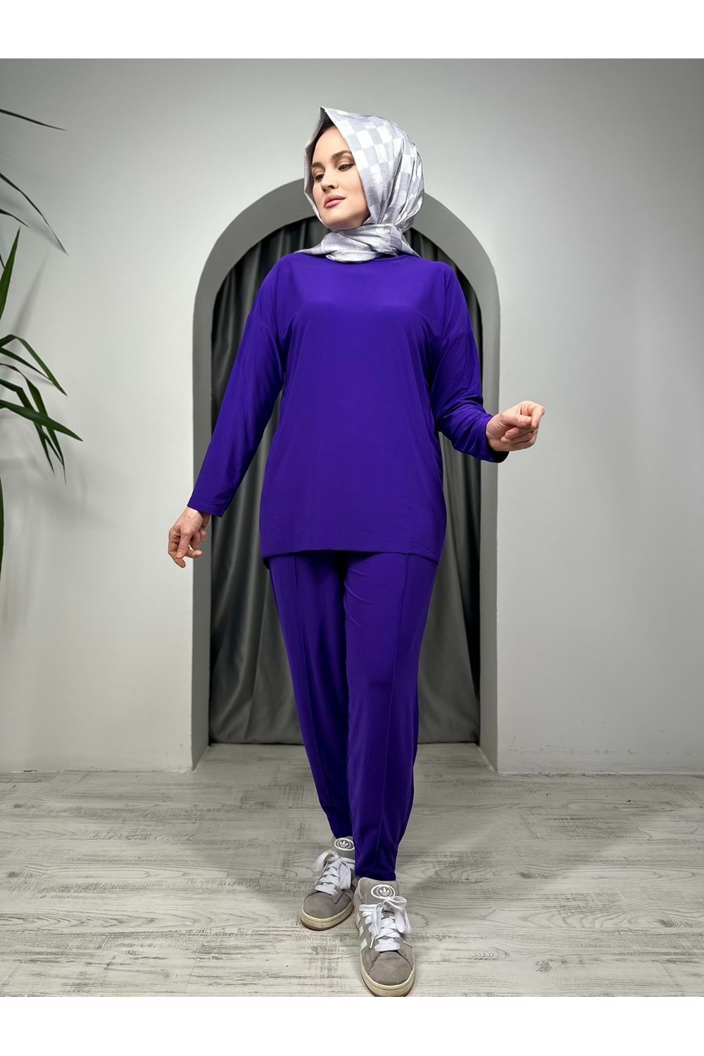 Sendi Makaslı Çımalı Takım 3371 - Mor - M - AZRA05338-44444