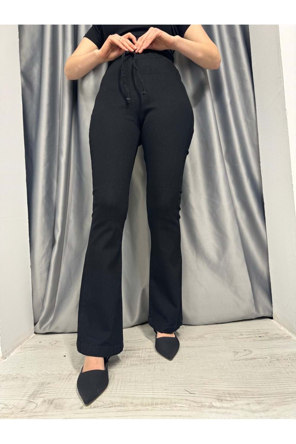 İspanyol Paça Kot Pantolon 3457 - Siyah - 40 - AZRA05381-44940
