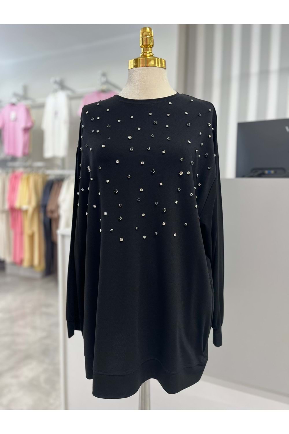 Taşlı Tunik 170088 - Siyah - TEK BEDEN - AZRA05387-44969