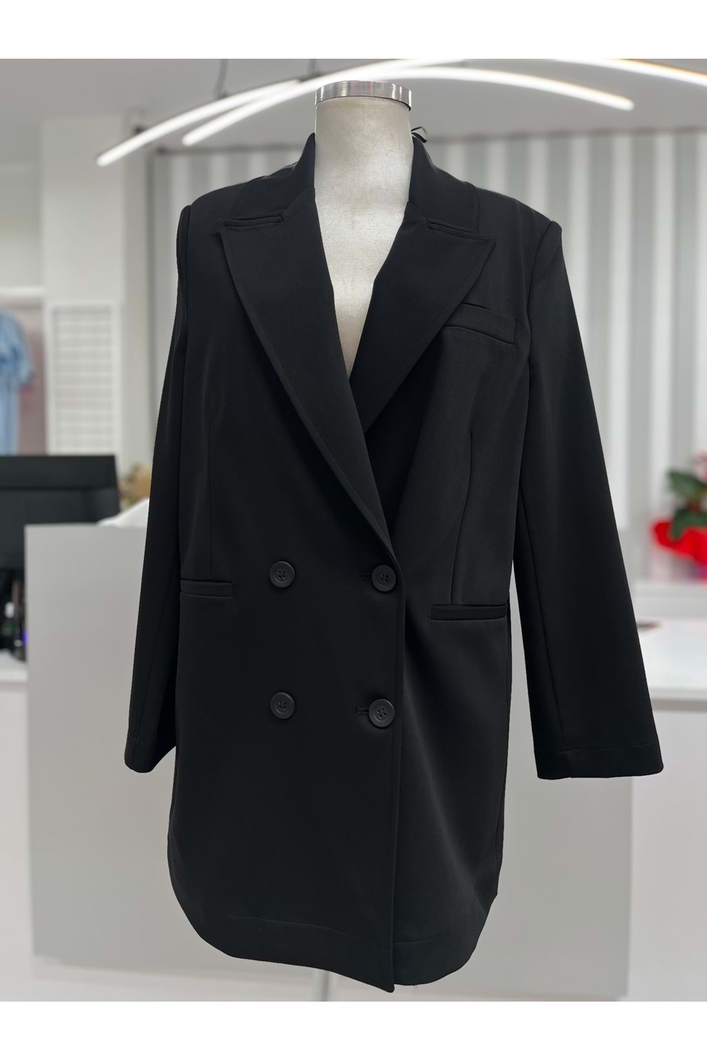 İkoll Kruvaze Viscon Blazer Ceket 34414 - Siyah - L - AZRA05490-46023