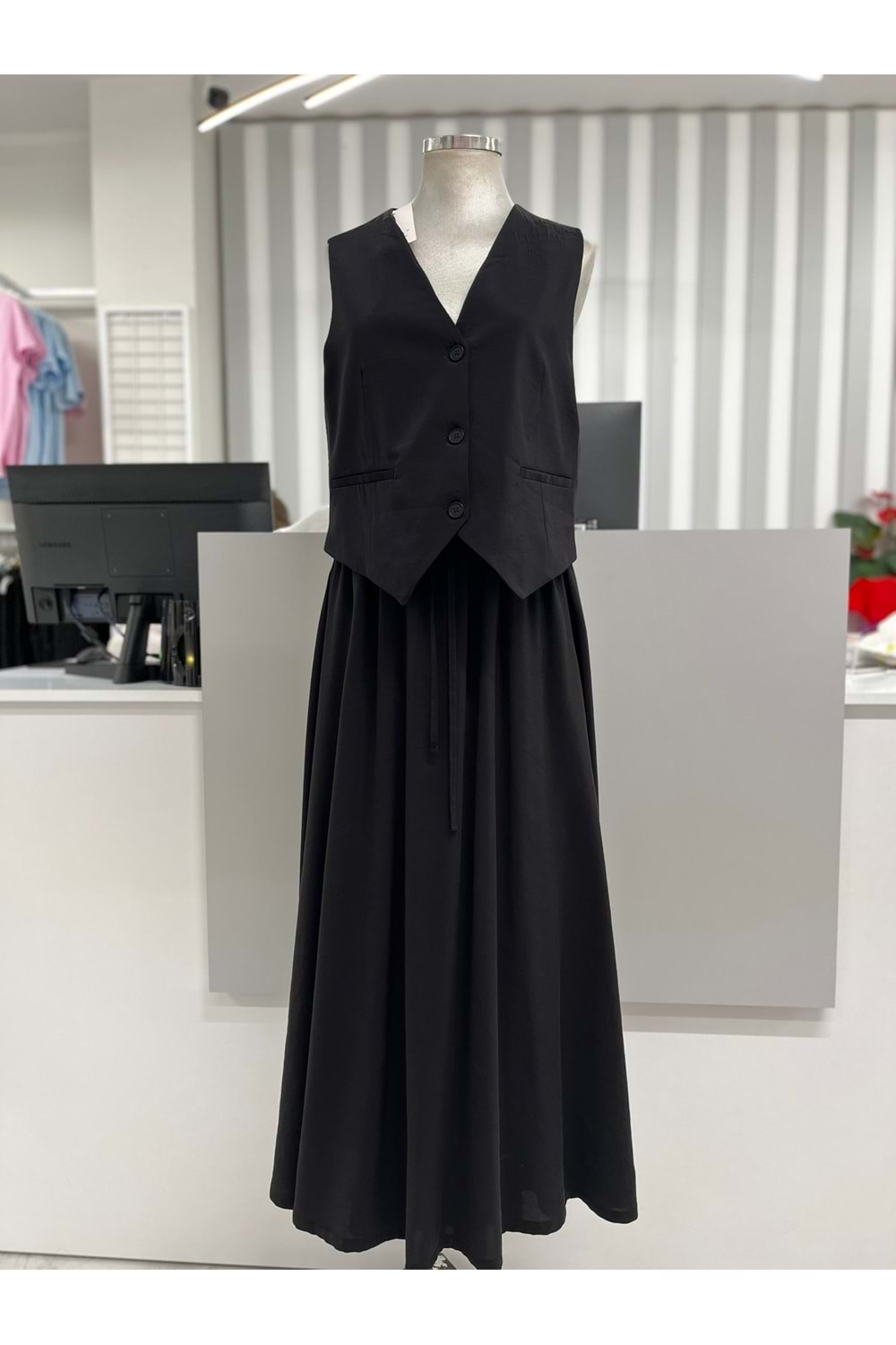 Yelekli Modal Takım 35117 - Siyah - L - AZRA05586-46317