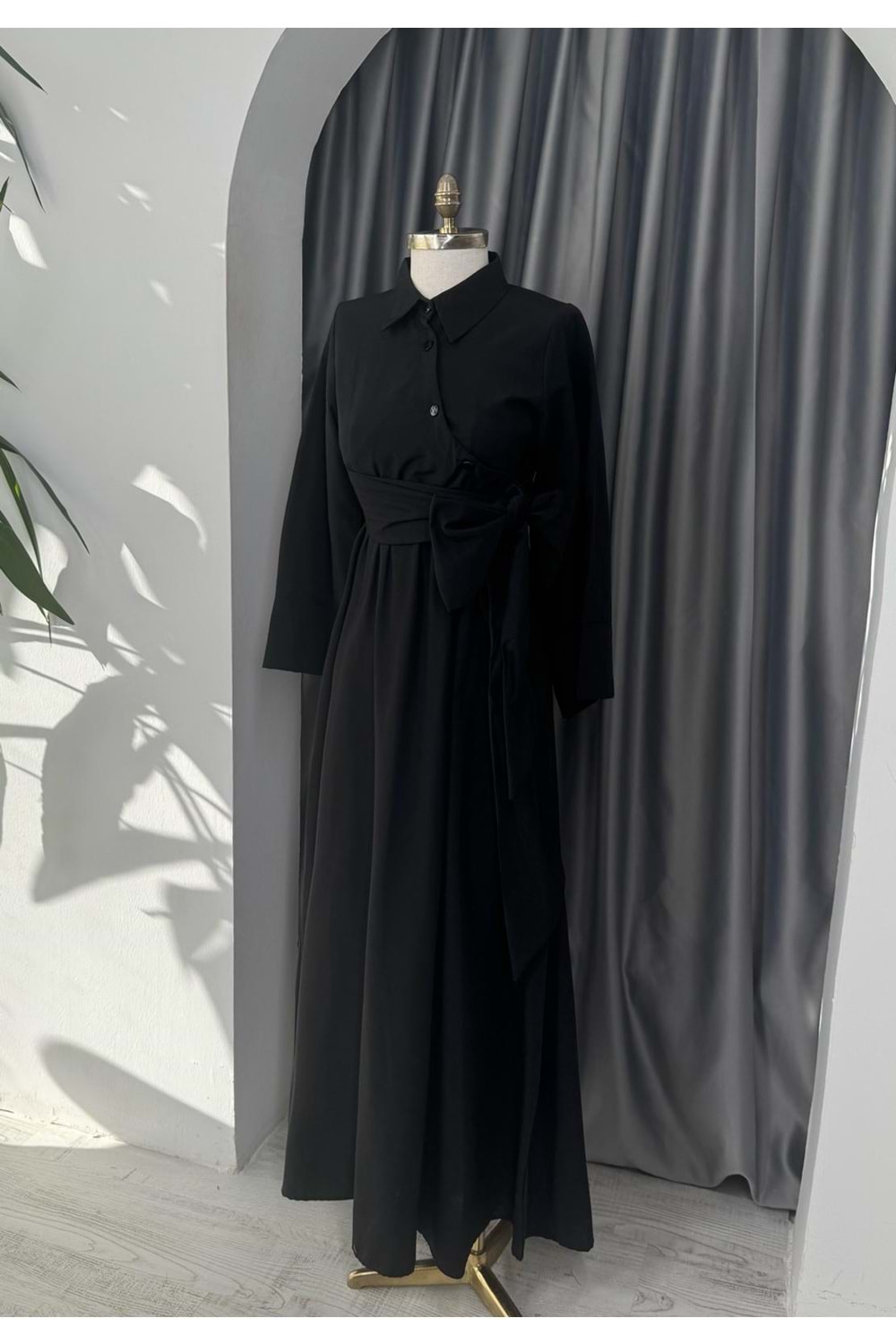 Bağlamalı Elbise 883 - Siyah - L-XL - AZRA05687-46826
