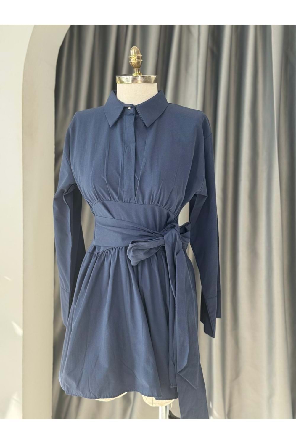 Bağlamalı Gömlek 903 - Lacivert - L-XL - AZRA05690-46864