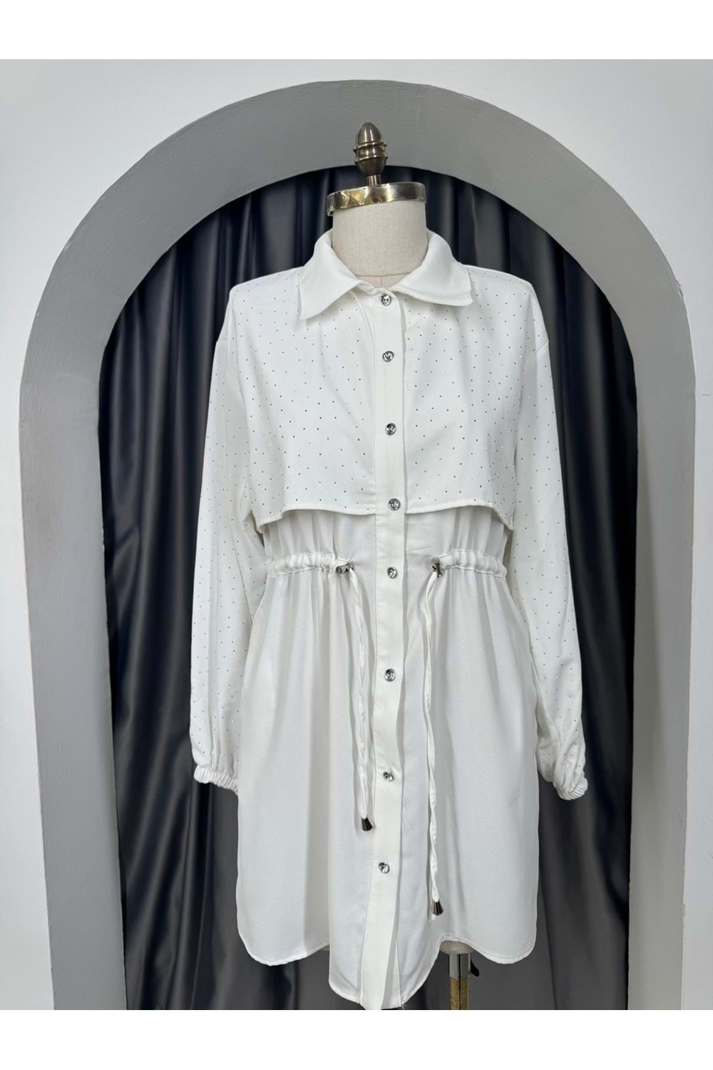Serpme Pullu Kap 140108 - azra fashion - Beyaz - 40 - AZRA05719-47143