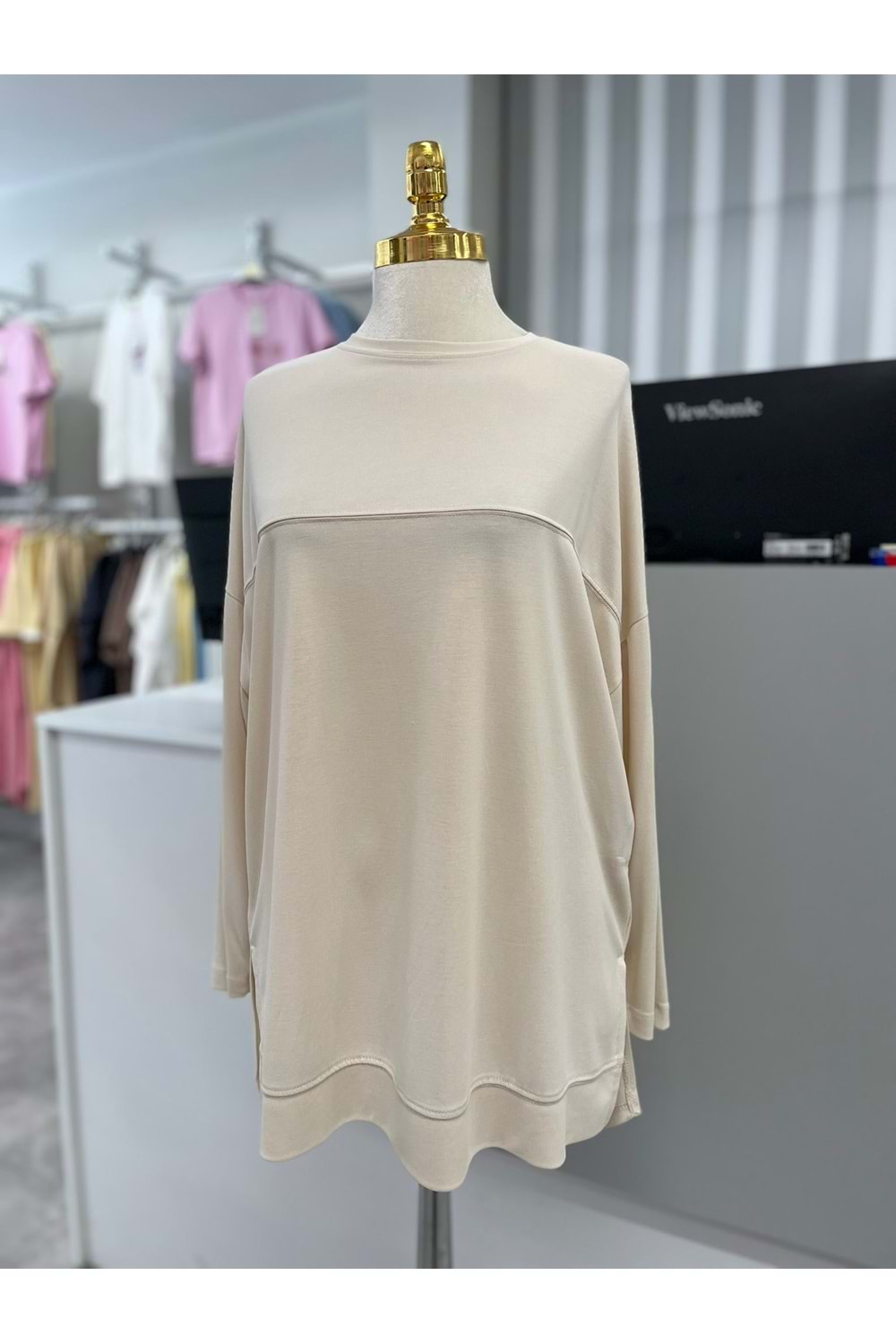 Yarasa Kol Modal Tunik 35341 - Bej - TEK BEDEN - AZRA05731-47243