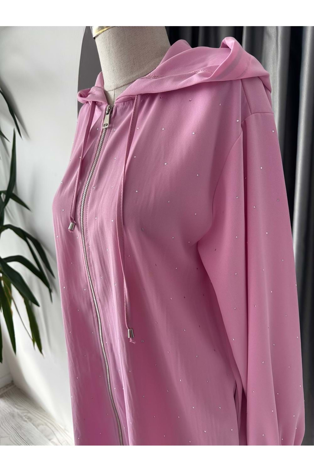 Serpme Pul Taşlı Kap 3222 - Pembe - S-M - AZRA05752-47413